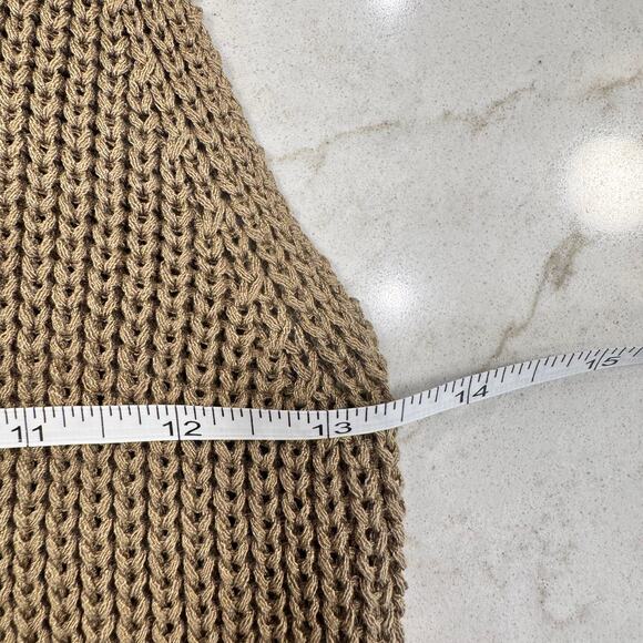 La Miel Open Knit Tank Top Sleeveless Sweater Women's Medium Brown Coastal Boho - Picture 14 of 14